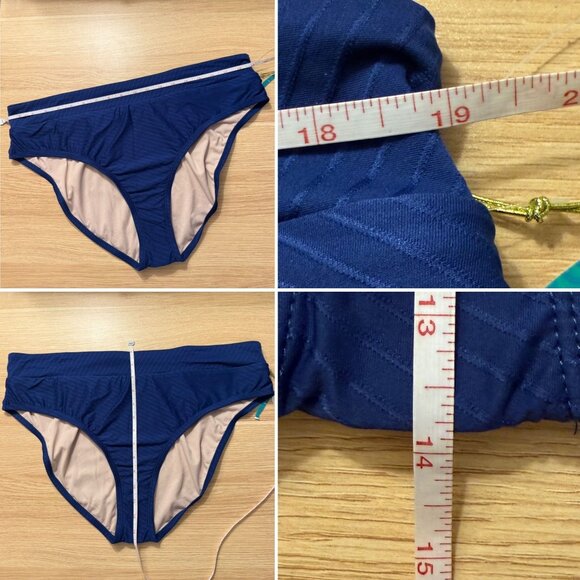 Mynah Womens Textured High Waist Bikini Swimsuit Bottom Size XXL Medium Coverage - Picture 8 of 9